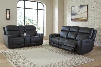 Ashley 5z-relaxation Sofa And Loveseat In Onyx
