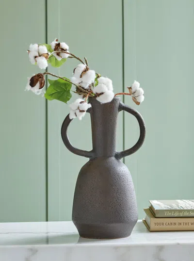 Ashley Aadeen Vase In Distressed Brown