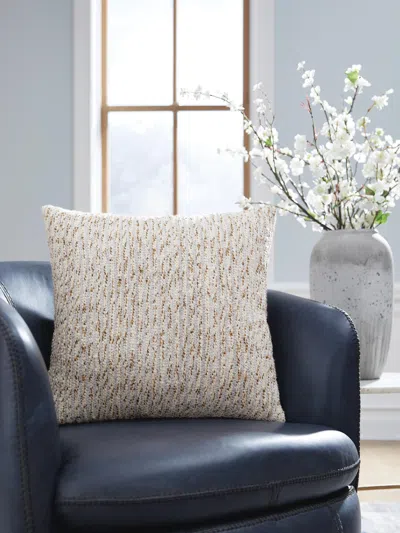 Ashley Abler Pillow In Ivory/gray/gold