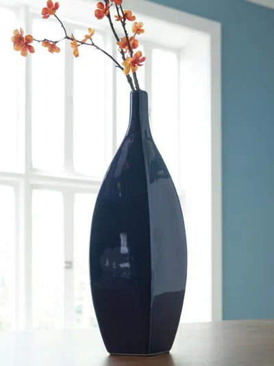 Ashley Abtinson Tall Indoor/outdoor Vase In Navy