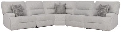 Ashley Acklen Place 5-piece Next-gen Nuvella™ Performance Fabric Dual Power Reclining Modular Sectional In Pewter