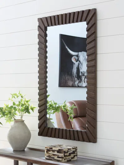 Ashley Advin Accent Mirror In Dark Brown