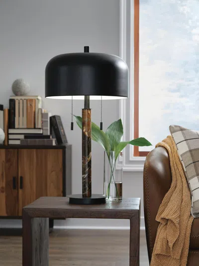 Ashley Alanbert Table Lamp In Brown/black