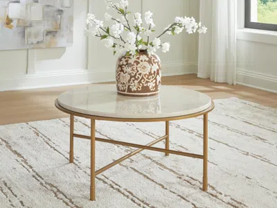 Ashley Alben Coffee Table In Antique Gold