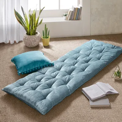 Ashley Alder Poly Chenille Lounge Floor Pillow Cushion In Aqua