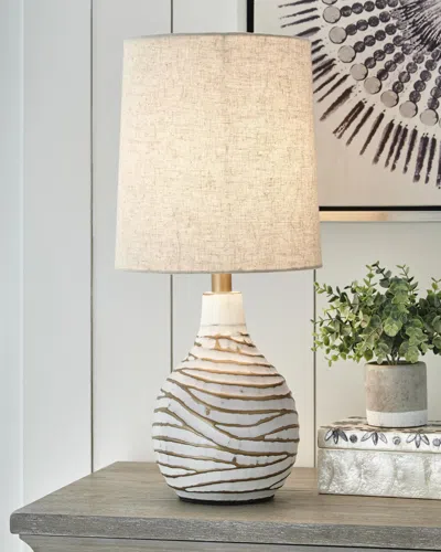 Ashley Aleela Table Lamp In White/gold Finish