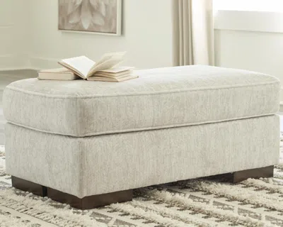 Ashley Alesandra Ottoman In Parchment