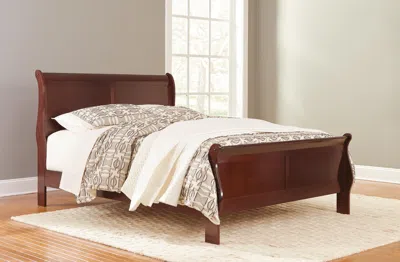 Ashley Alisdair Queen Sleigh Bed In Reddish Brown