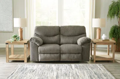 Ashley Alphons Manual Reclining Loveseat In Putty