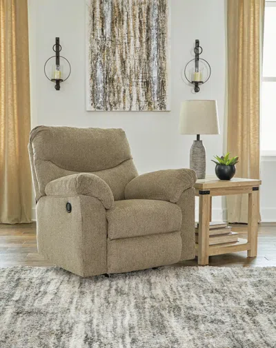 Ashley Alphons Manual Rocker Recliner In Briar