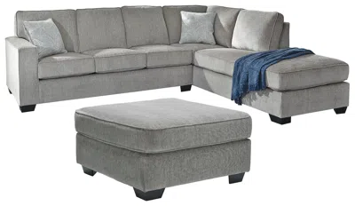 Ashley Altari 2-piece Sectional With Ottoman In Alloy