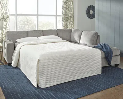 Ashley Altari 2-piece Sleeper Sectional With Chaise In Alloy