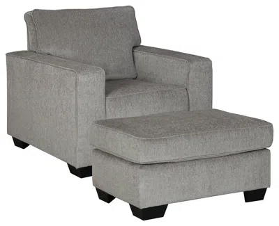 Ashley Altari Chair And Ottoman In Alloy