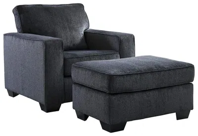 Ashley Altari Chair And Ottoman In Slate