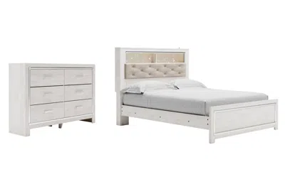 Ashley Altyra Queen Panel Bookcase Bed With Dresser In White