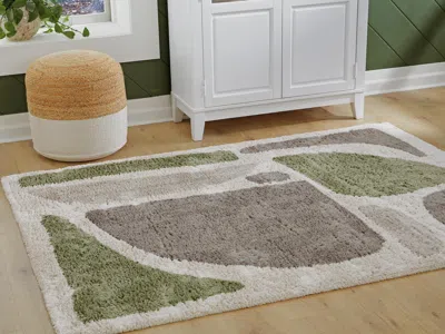 Ashley Anburgh Medium Rug In Green/gray/ivory