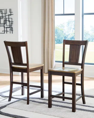 Ashley Anixburg Counter Height Barstool In Light Brown/dark Brown