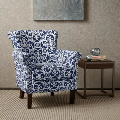 Ashley Annie Tight Back Club Chair In Navy
