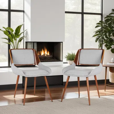 Ashley Armen Living Panda Dining Chair (set Of 2) In Light Gray/brown