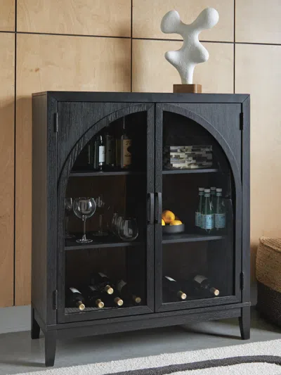 Ashley Armenleigh Accent Cabinet In Black/brown