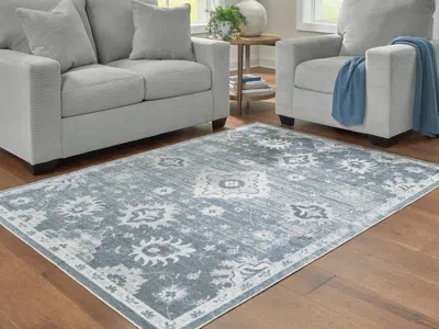Ashley Avanworths Washable 7'10" X 10' Area Rug In Blue/gray/ivory
