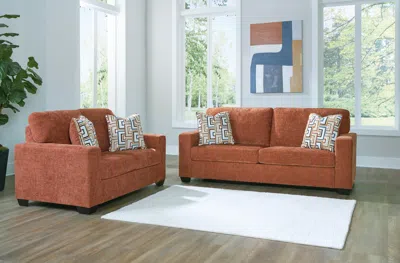 Ashley Aviemore Sofa And Loveseat In Spice