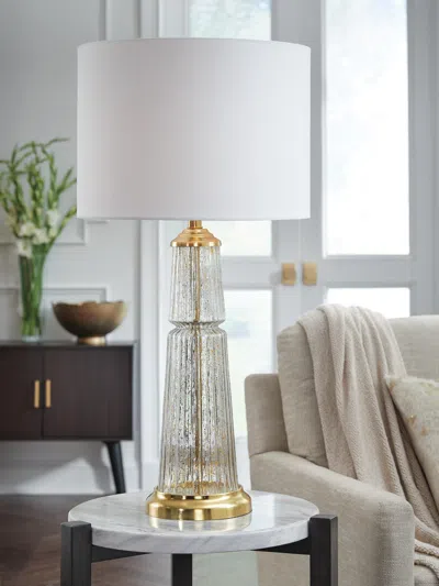 Ashley Bakersboro Table Lamp In Clear/gold Finish