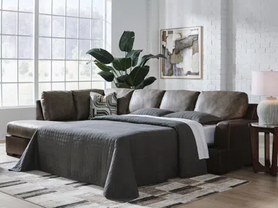 Ashley Baltic-park 2-piece Sleeper Sectional With Chaise In Fossil
