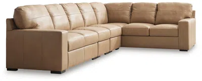 Ashley Bandon 4-piece Leather Sectional In Toffee