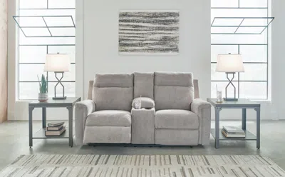 Ashley Barnsana Power Reclining Loveseat With Console In Ash
