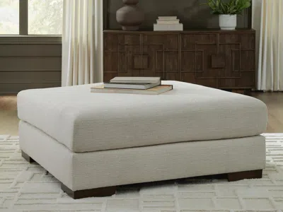 Ashley Barrelton Oversized Accent Ottoman In Barley