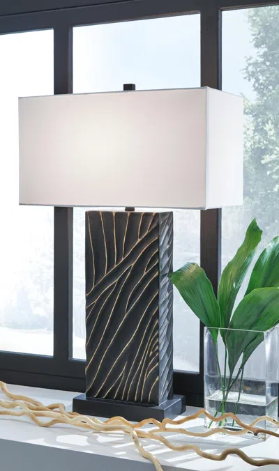 Ashley Bartlen Table Lamp In Black/gold Finish