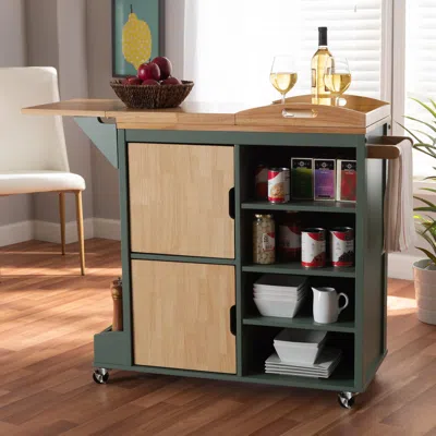 Ashley Baxton Studio Dorthy Kitchen Storage Cart In Green