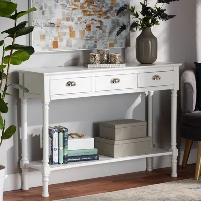 Ashley Baxton Studio Garvey Console Table In White