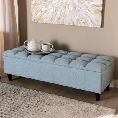Ashley Baxton Studio Storage Bench Ottoman In Blue