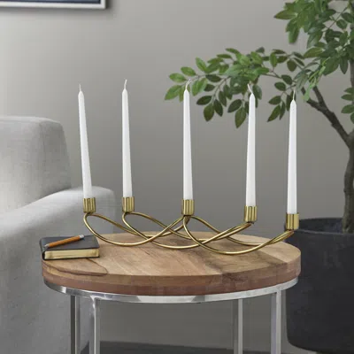 Ashley Bayberry Lane 5 Candle Candelabra In Gold