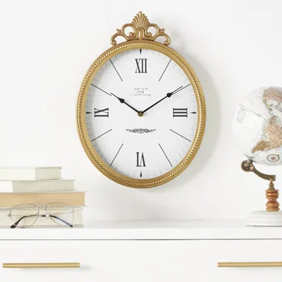 Ashley Bayberry Lane Antique Wall Clock In Gold