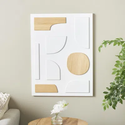 Ashley Bayberry Lane Dimensional Art Deco Shapes Wall Decor In White