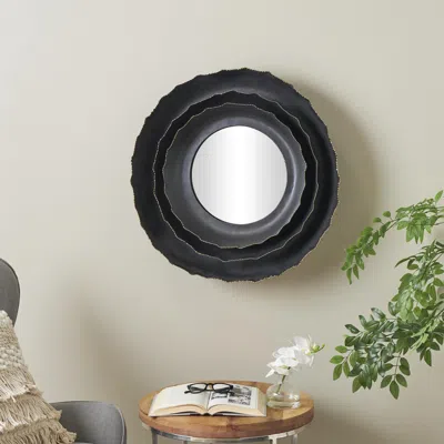 Ashley Bayberry Lane Floral Layered Frame Wall Mirror In Black