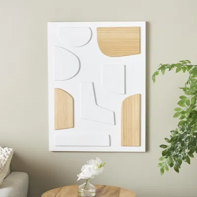 Ashley Bayberry Lane Geometric Dimensional Art Deco Shapes Wall Decor In White