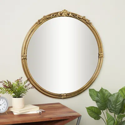 Ashley Bayberry Lane Wall Mirror With Floral Accents In Gold
