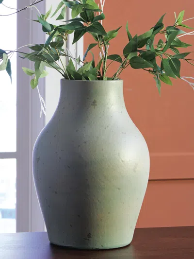 Ashley Baychester Tall Vase In Antique Green