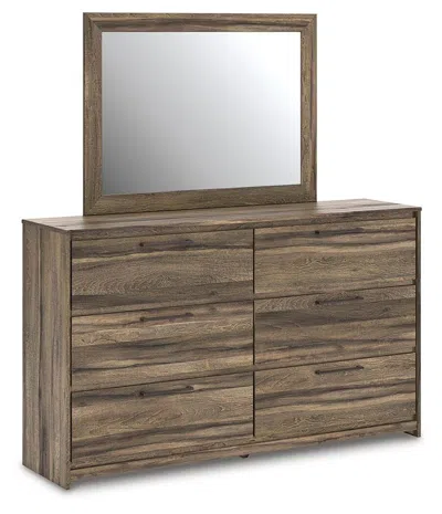 Ashley Baystorm 6 Drawer Dresser And 42" Mirror In Brown
