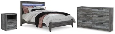 Ashley Baystorm Queen Panel Bed With Dresser And Nightstand In Gray