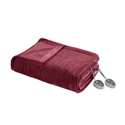Ashley Beautyrest® Heated Plush King Blanket In Red