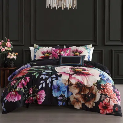 Ashley Bebejan® Black Night Poppies 5-piece King Comforter Set