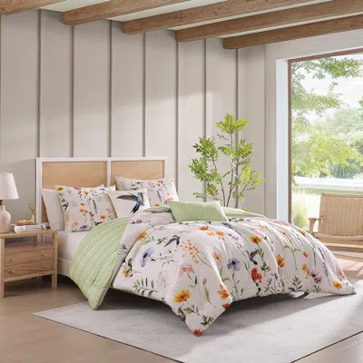 Ashley Bebejan® Fresh Cut Flowers 5 Piece Reversible King Comforter Set In Ivory
