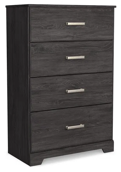 Ashley Belachime 4 Drawer Chest Of Drawers In Charcoal