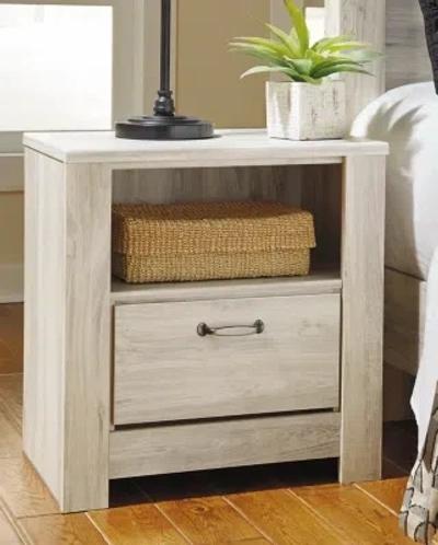 Ashley Bellaby 23" 1 Drawer Charging Nightstand In Whitewash