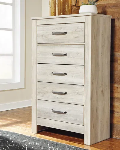 Ashley Bellaby 5 Drawer Chest Of Drawers In Whitewash
